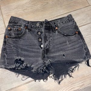 Levi’s black denim shorts